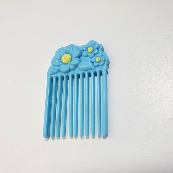 My Little Pony Other - My Little Pony Lily Flutter Comb Pick G1 Blue Yellow Flowers Vintage 80s